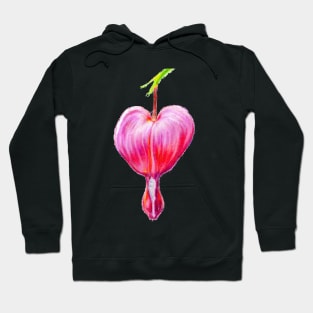 Bleeding Heart Flower Drawing Hoodie